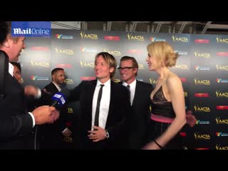 Nicole kidman, keith urban, simon baker arrive at aacta awards,