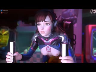 Fuck machine; doggystyle; dildo; solo; masturbation; 3d sex porno hentai [overwatch]