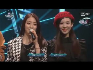 160107 nayeon & jihyo mc cut @ m! countdown