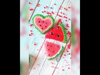 Сочные арбузные броши