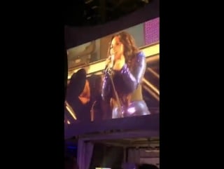 Demi lovato performing tell me you love me at fontainebleau poolside new years eve 2018 in miami, fl