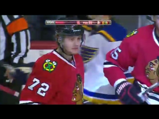 Panarin buries one timer off kanes sweet pass