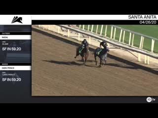 Nadal outside and dark prince worked 5 furlongs in 59 20 at @santaanitapark on april 26th, 2020, for trainer bob baffert