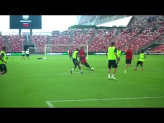 Fred back with a banger in training! another assist from wan bissaka! great camera work