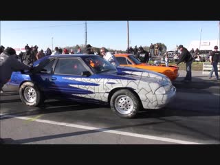 67 procharged mustang fastback vs nitrous fox at wagoner oklahoma street drags