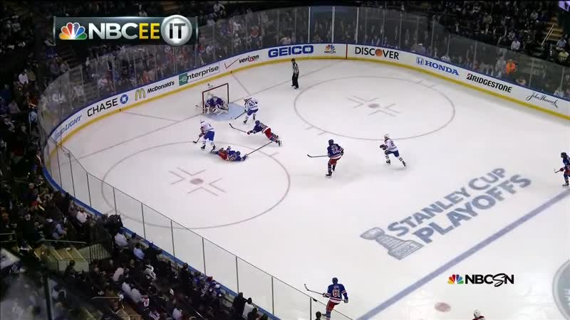Lundqvist makes a twirling blocker save