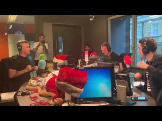 First christmas party of the year! right now! @robbiewilliams @bbc5live @chris stark scottandchris