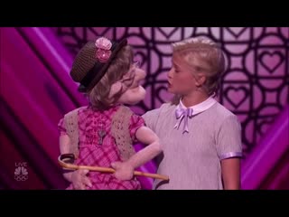 Darci lynne her naughty old lady puppet edna makes simon cowell blush! americ