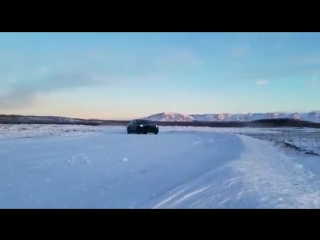 Tesla model 3 performance testing in the snow in alaska