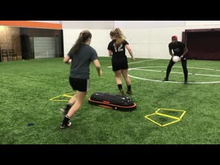Soccer training using this new balancing pad terracorefitness saq passing