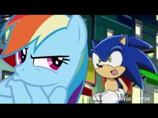 Sonic x ♥ rainbow dash crossover by amelie horse