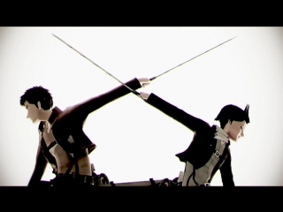 【進撃のmmd】levi & jean tik tok (танец с лезвиями!)