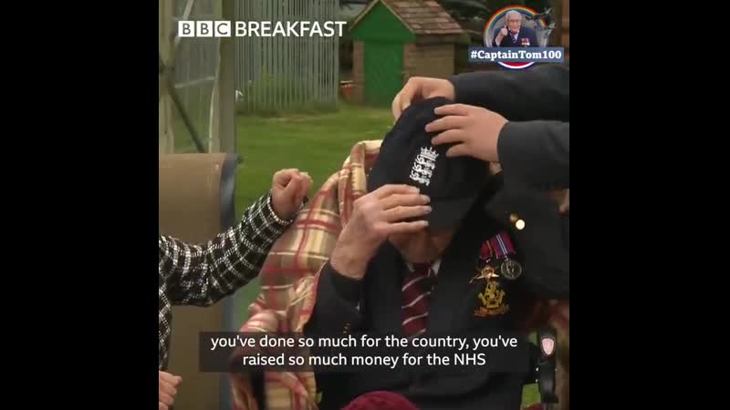 Captaintommoore has been made an honorary member of the @englandcricket team by @michaelvaughan on bbcbreakfast hes been prese