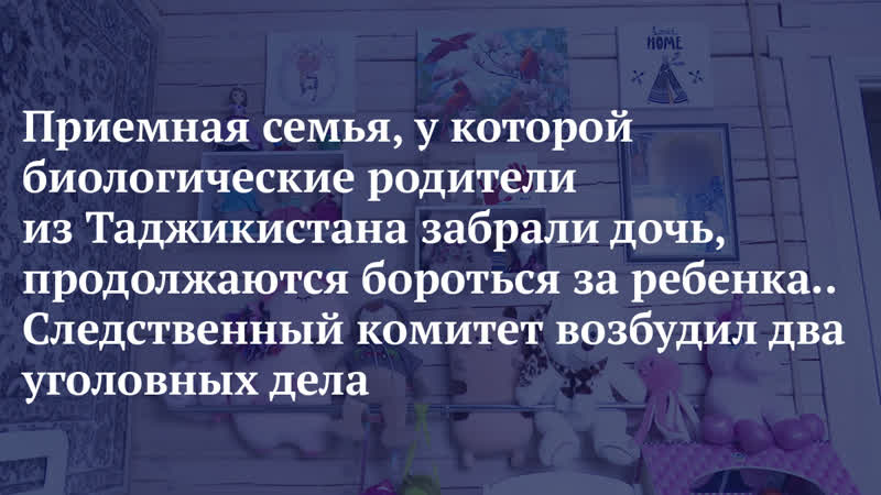 Приемная семья, у которой биологические родители из таджикистана забрали дочь, продолжаются бороться за ребенка