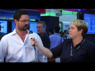 Передвижной репортер cisco lauren malhoit берет интервью у joe onisick на vmworld 2014