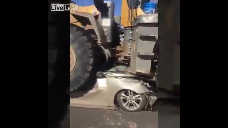 Лобовое столкновение с трактором