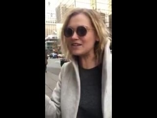 Eliza giving a shoutout to a fan