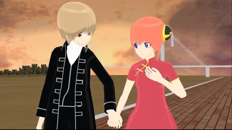 Kagura, sougo (gintama) кагура, сого (гинтама) mmd kiss me aishiteru