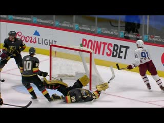 Marc andre fleury slides across crease to rob nazem kadri with ridiculous save