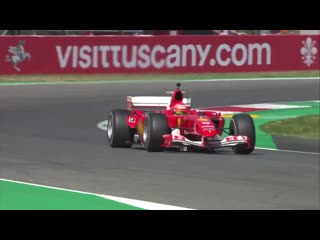 Mick schumacher drives his fathers ferrari f2004 at mugello