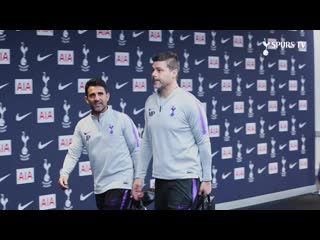 Players train at spurs new stadium for the first