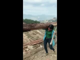 Industrious rural chinese women take on physically demanding works