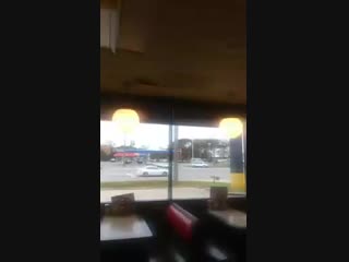 Someone living in this waffle house just fell through the ceiling!