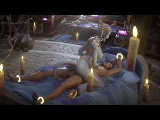 Lightforged (draenei) x human futanari; yuri; lesbian; vaginal fucked; riding; 3d sex porno hentai; [world of warcraft]