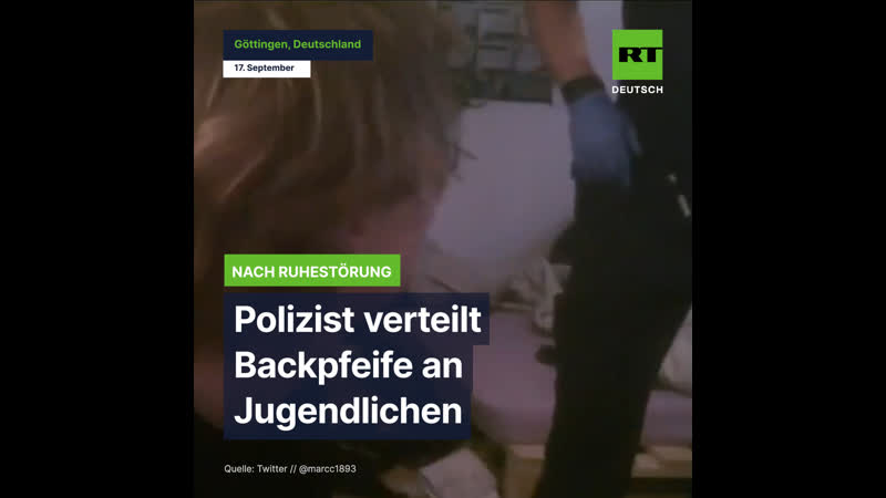 Polizist verteilt backpfeife an jugendlichen