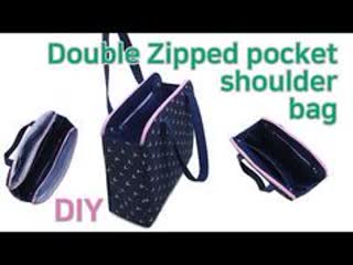 Diy double zipped pocket shoulder bag shoulder bag tutorial