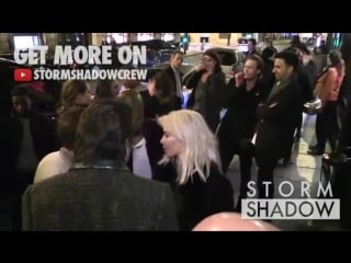 Kim and kanye chat with friends about hair in front of costes paris