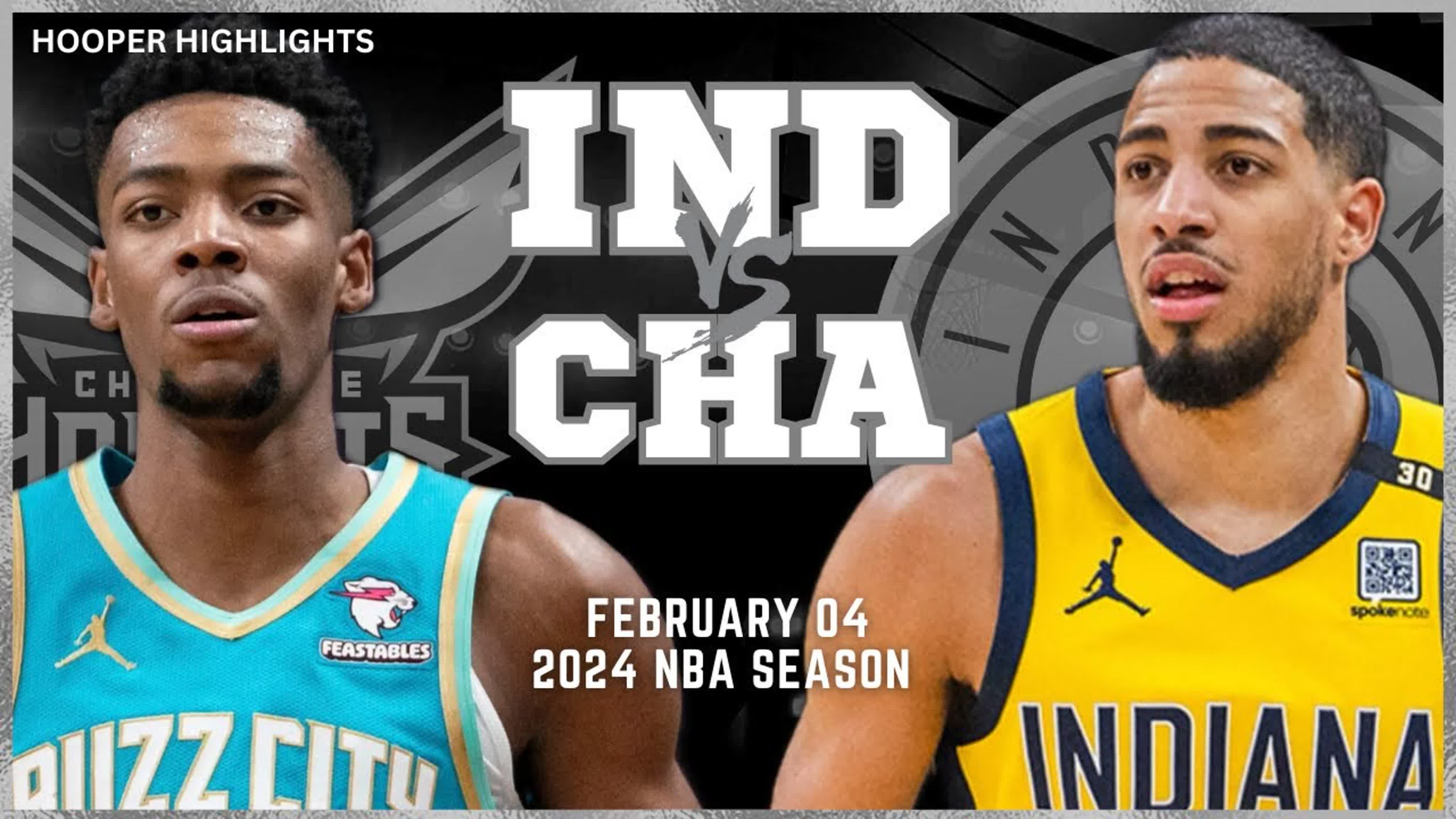 Indiana pacers vs charlotte hornets full game highlights feb 4 2024 nba  season