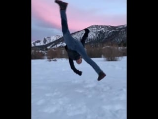 Aloha from #mammoth trying some #capoeira #martialarts in the snow! @bbcc capoeirabatuque