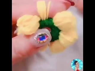 Быстрые цветочки из шерсти