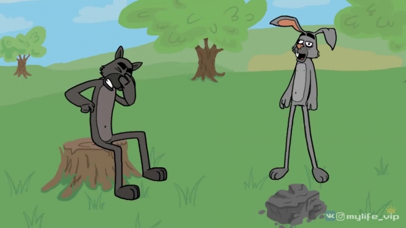 Заяц и волк мультик 18+