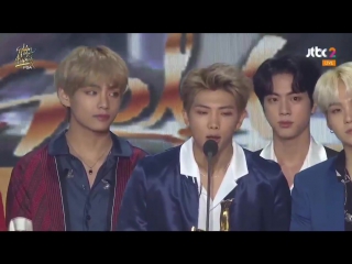 110118 bts' acceptance speech on winning bonsang on album division at the 32nd golden disc awards day 2