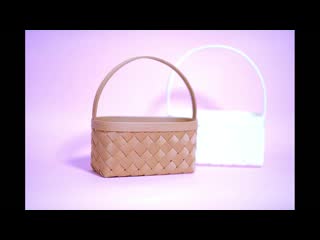 #52【12本幅で北欧編みワンハンドルのかご】papercraft ☆how to make a basket☆
