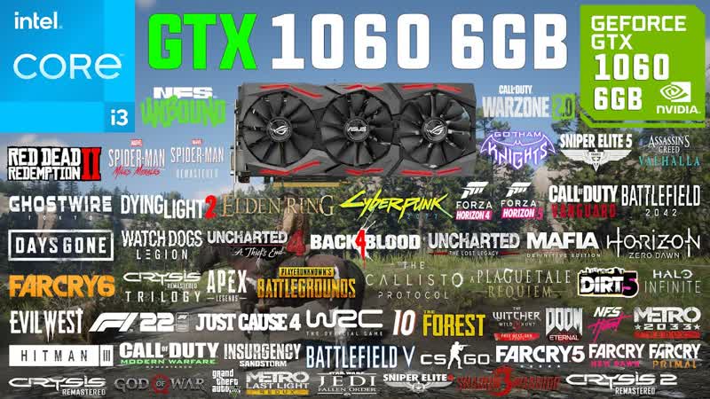 Gtx 1060 6gb test in 60 games in 2023