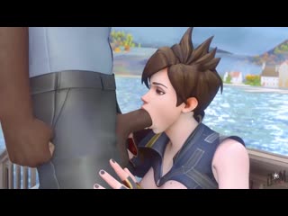 Tracer bbc; oral sex; minet; blowjob; deepthroat; facefuck; slut; swallow cum; cum eating; 3d sex porno hentai; [overwatch]