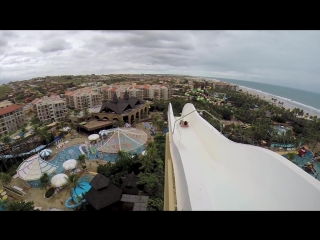 Insano water slide hd pov at beach park (fortaleza, brazil)