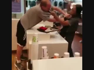 Customer attacks a cashier at mcdonald's and receives several filet o fists in return