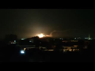 Large fire and explosions heard in damascus after suspected israeli airstrikes syria israel