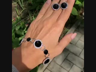 Браслет и серьги с кристаллами swarovski