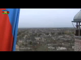 Азербайджанский флаг водружён в агдаме 🇦🇿♥️