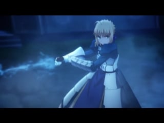 Момент из 1 серии аниме судьба/ночь схватки бесконечный мир клинков / fate/stay night unlimited blade works (2014) / fsn 2014