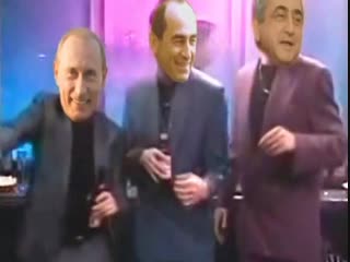 Putin, kocharyan and sargsyan/ dancing to the song 'what is love'