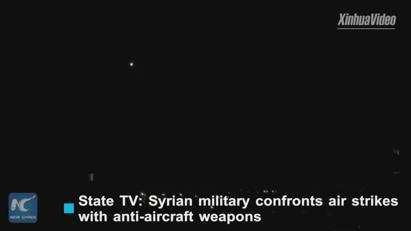 Видео работы сирийских систем пво и ударов крылатых ракет международной коалиции в окрестностях дамаска