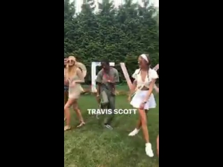 July 22 elsa hosk, josephine skriver, chanel iman & travis scott at the revolve party in the hamptons
