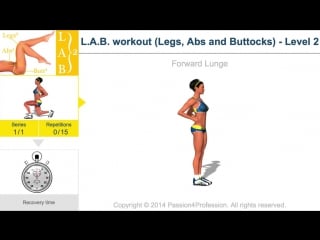 Workout (legs, abs and buttocks) level 2 passion4profession