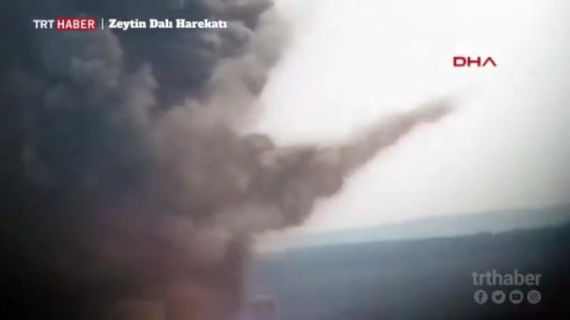 Кадры авиаудара турецкой авиации по позициям курдов в африне